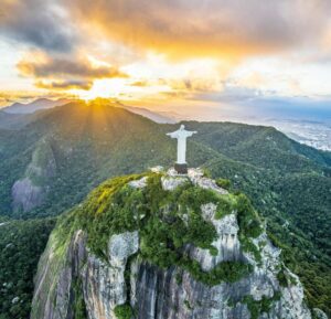 Vista Aérea do Cristo Redentor, no Rio de Janeiro